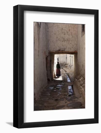 Nepal, Mustang, Lo Manthang. Local Lady in the Ancient Capital of Lo Manthang.-Katie Garrod-Framed Photographic Print