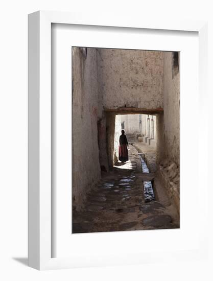 Nepal, Mustang, Lo Manthang. Local Lady in the Ancient Capital of Lo Manthang.-Katie Garrod-Framed Photographic Print