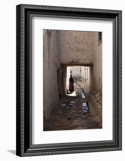 Nepal, Mustang, Lo Manthang. Local Lady in the Ancient Capital of Lo Manthang.-Katie Garrod-Framed Photographic Print