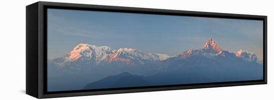 Nepal, Pokhara, Sarangkot, Panoramic View of Annapurna Himalaya Mountain Range-Michele Falzone-Framed Premier Image Canvas