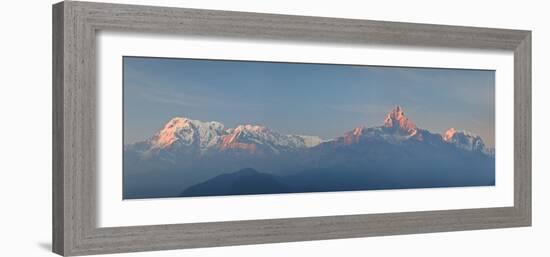 Nepal, Pokhara, Sarangkot, Panoramic View of Annapurna Himalaya Mountain Range-Michele Falzone-Framed Photographic Print