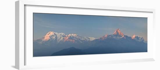 Nepal, Pokhara, Sarangkot, Panoramic View of Annapurna Himalaya Mountain Range-Michele Falzone-Framed Photographic Print