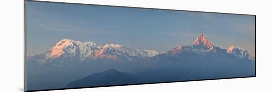Nepal, Pokhara, Sarangkot, Panoramic View of Annapurna Himalaya Mountain Range-Michele Falzone-Mounted Photographic Print