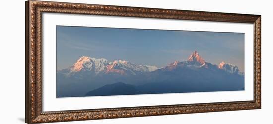 Nepal, Pokhara, Sarangkot, Panoramic View of Annapurna Himalaya Mountain Range-Michele Falzone-Framed Photographic Print