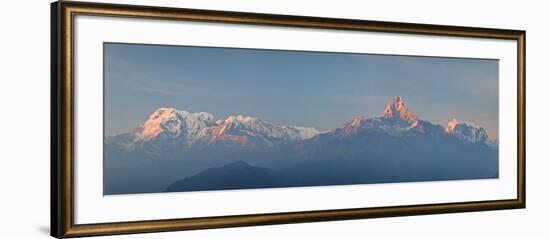 Nepal, Pokhara, Sarangkot, Panoramic View of Annapurna Himalaya Mountain Range-Michele Falzone-Framed Photographic Print