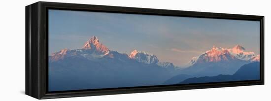 Nepal, Pokhara, Sarangkot, Panoramic View of Annapurna Himalaya Mountain Range-Michele Falzone-Framed Premier Image Canvas