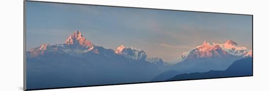 Nepal, Pokhara, Sarangkot, Panoramic View of Annapurna Himalaya Mountain Range-Michele Falzone-Mounted Photographic Print