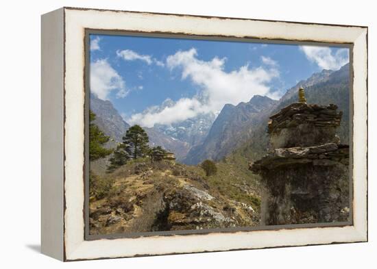 Nepal Valley Reaching Back into the Himalayas with a Chorten-Bill Bachmann-Framed Premier Image Canvas