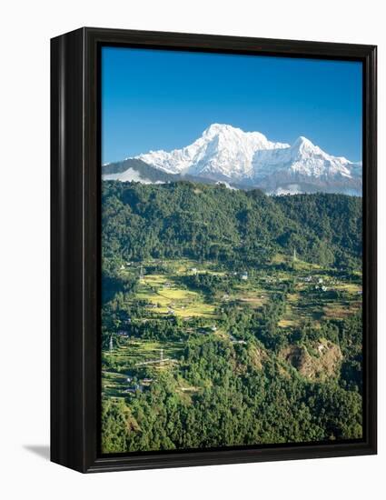 Nepal, vlley and Annapurna Range-Janell Davidson-Framed Premier Image Canvas