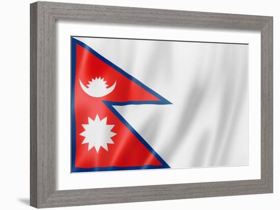 Nepalese Flag-daboost-Framed Art Print