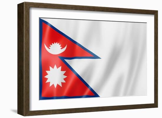 Nepalese Flag-daboost-Framed Art Print