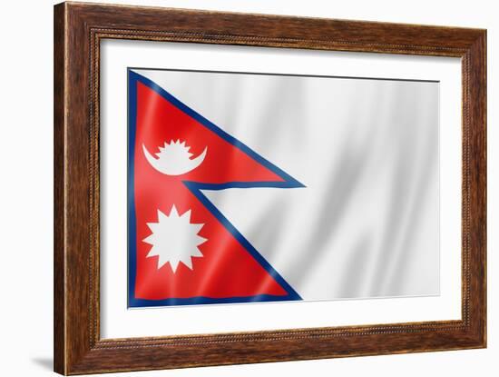 Nepalese Flag-daboost-Framed Art Print