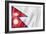 Nepalese Flag-daboost-Framed Art Print