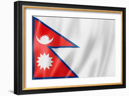 Nepalese Flag-daboost-Framed Art Print