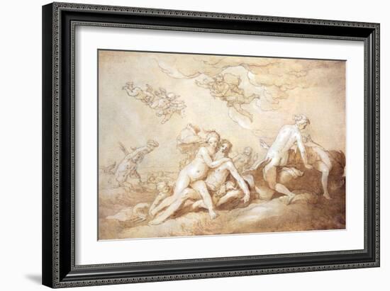 Neptune & Amphitrite (Pen and Ink)-Abraham Bloemaert-Framed Giclee Print