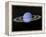 Neptune and its Rings Against a Starry Background-null-Framed Stretched Canvas