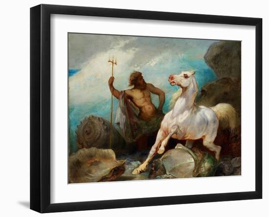 Neptune Creating the Horse, Ca 1845-Édouard Alexandre Odier-Framed Giclee Print