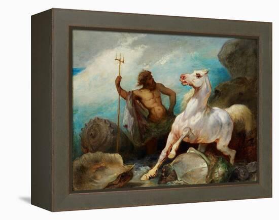 Neptune Creating the Horse, Ca 1845-Édouard Alexandre Odier-Framed Premier Image Canvas
