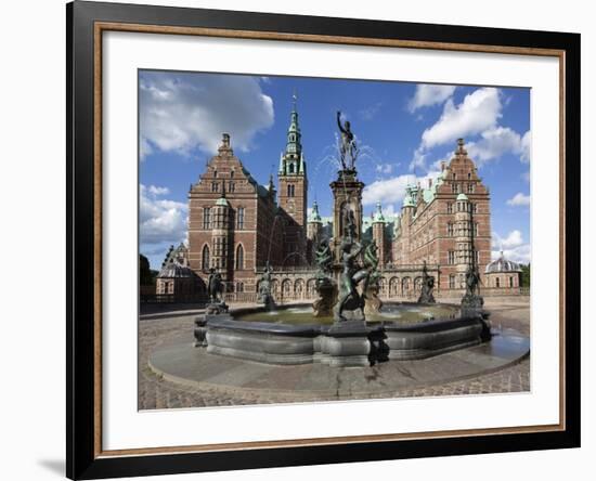 Neptune Fountain and Royal Wing, Frederiksborg Palace, Hillerad, Zealand, Denmark, Europe-Stuart Black-Framed Photographic Print