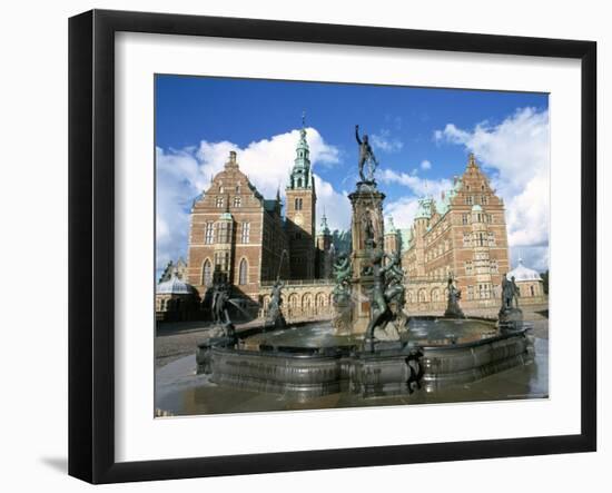 Neptune Fountain, Hillerod-Frederiksborg Slot (Castle), Zealand, Denmark, Scandinavia-Ken Gillham-Framed Photographic Print