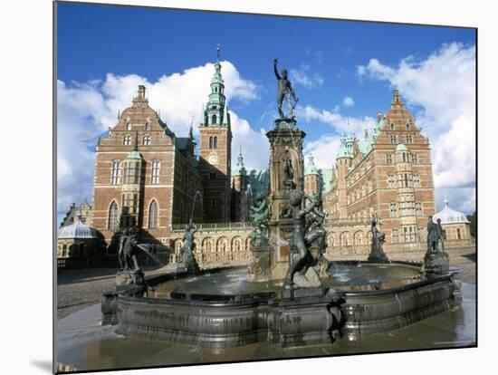 Neptune Fountain, Hillerod-Frederiksborg Slot (Castle), Zealand, Denmark, Scandinavia-Ken Gillham-Mounted Photographic Print