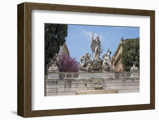 Neptune Fountain in Piazza Del Popolo, Rome, Lazio, Italy-James Emmerson-Framed Photographic Print