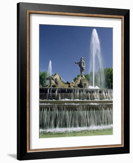 Neptune Fountain, Near Prado, Madrid, Spain, Europe-Upperhall Ltd-Framed Photographic Print