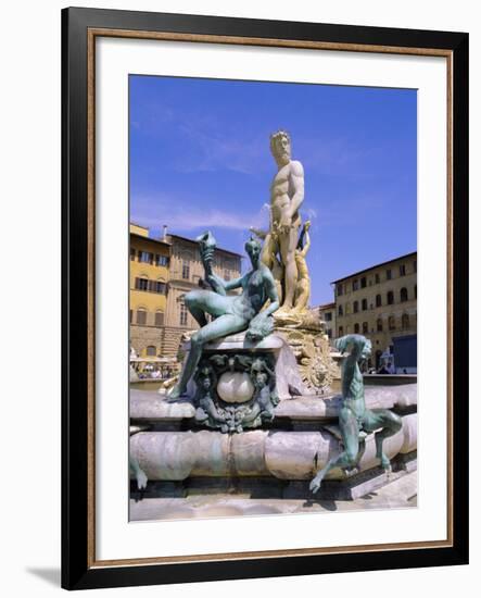 Neptune Fountain, Piazza d'Signoria, Florence, Tuscany, Italy-Hans Peter Merten-Framed Photographic Print