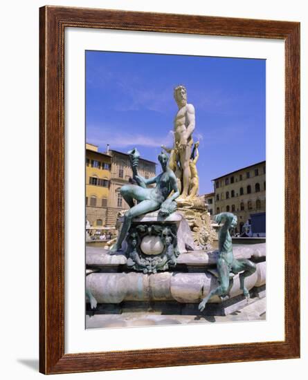 Neptune Fountain, Piazza d'Signoria, Florence, Tuscany, Italy-Hans Peter Merten-Framed Photographic Print