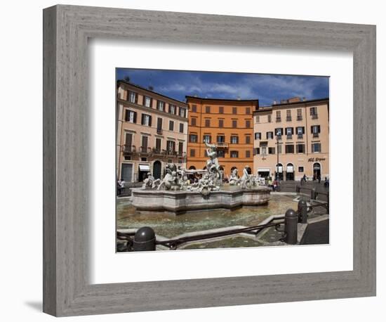 Neptune Fountain, Piazza Navona, Rome, Lazio, Italy, Europe-Carlo Morucchio-Framed Photographic Print