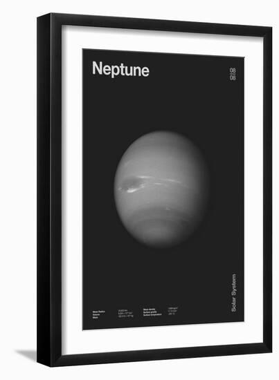 Neptune : Minimal Planets Datas, 2023 (Digital)-Florent Bodart-Framed Giclee Print