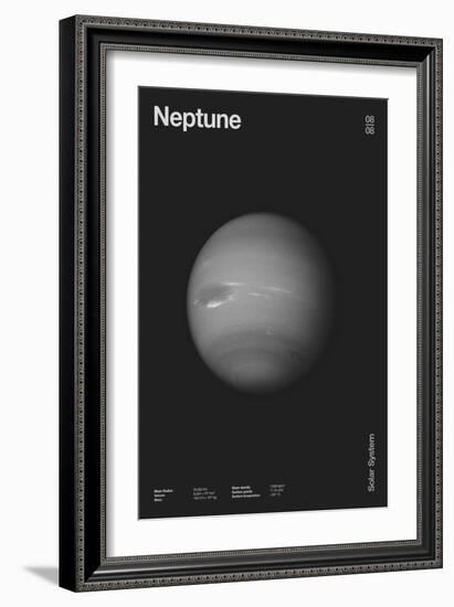 Neptune : Minimal Planets Datas, 2023 (Digital)-Florent Bodart-Framed Giclee Print