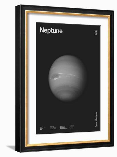 Neptune : Minimal Planets Datas, 2023 (Digital)-Florent Bodart-Framed Giclee Print