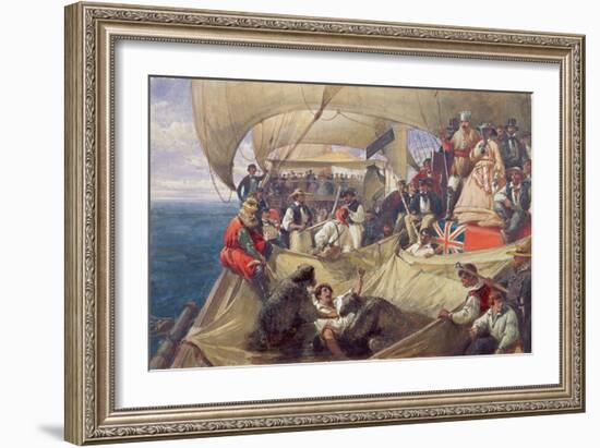 Neptune on Board the 'Newcastle' Crossing the Line, 1859-William Simpson-Framed Giclee Print