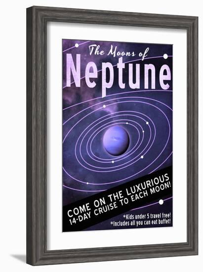 Neptune Retro Space Travel-Lynx Art Collection-Framed Art Print
