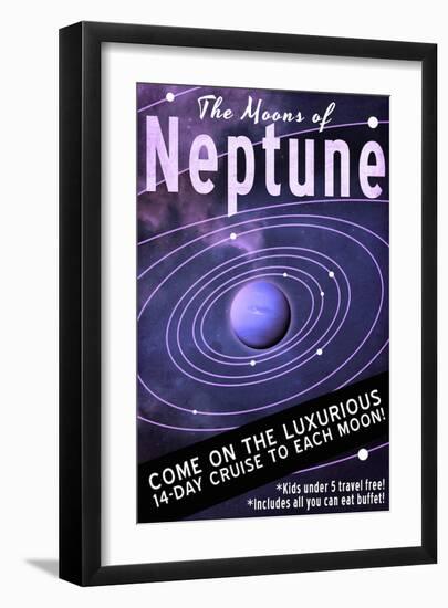 Neptune Retro Space Travel-Lynx Art Collection-Framed Art Print