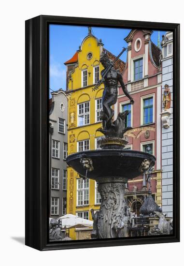 Neptune's Fountain, built in the early 17th century, is a mannerist-rococo masterpiece in Gdansk-Mallorie Ostrowitz-Framed Premier Image Canvas