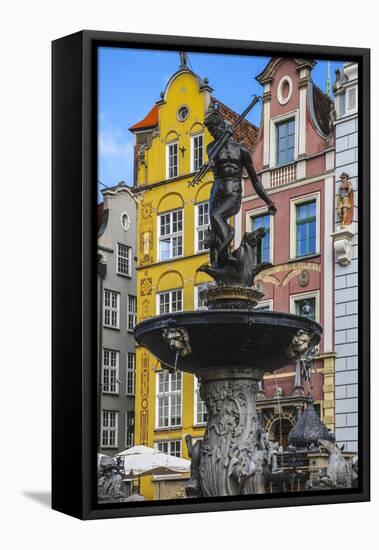 Neptune's Fountain, built in the early 17th century, is a mannerist-rococo masterpiece in Gdansk-Mallorie Ostrowitz-Framed Premier Image Canvas
