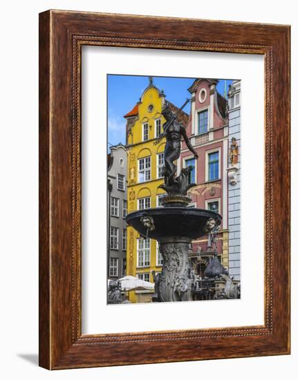 Neptune's Fountain, built in the early 17th century, is a mannerist-rococo masterpiece in Gdansk-Mallorie Ostrowitz-Framed Photographic Print