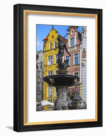 Neptune's Fountain, built in the early 17th century, is a mannerist-rococo masterpiece in Gdansk-Mallorie Ostrowitz-Framed Photographic Print