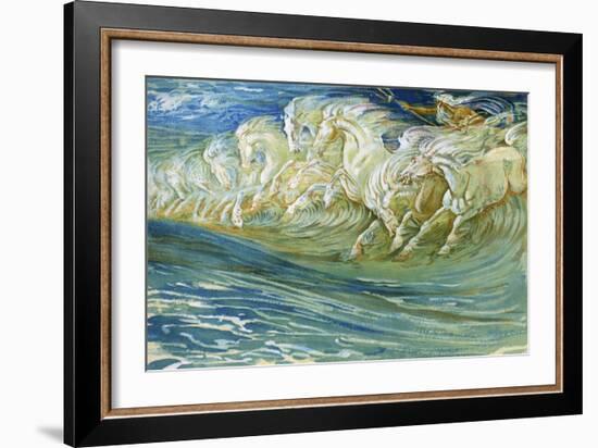 Neptune's Horses Designed by-Walter Crane-Framed Giclee Print