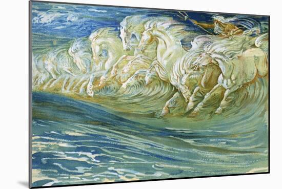 Neptune's Horses Designed by-Walter Crane-Mounted Giclee Print
