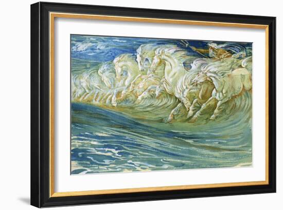 Neptune's Horses Designed by-Walter Crane-Framed Giclee Print