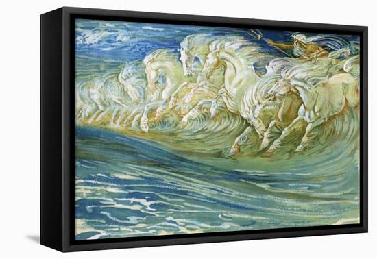 Neptune's Horses Designed by-Walter Crane-Framed Premier Image Canvas