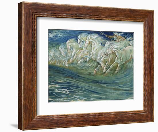 Neptune's Horses, Illustration for "The Greek Mythological Legend," Published in London, 1910-Walter Crane-Framed Giclee Print