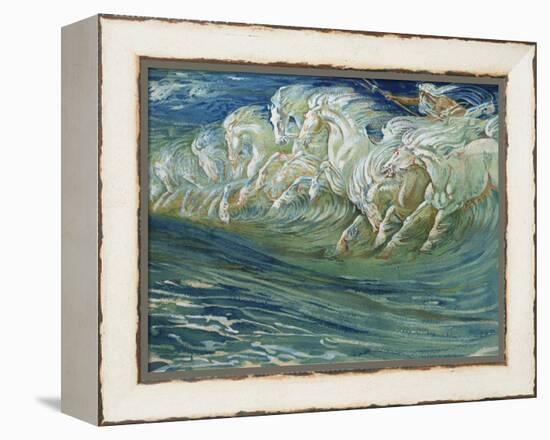 Neptune's Horses, Illustration for "The Greek Mythological Legend," Published in London, 1910-Walter Crane-Framed Premier Image Canvas