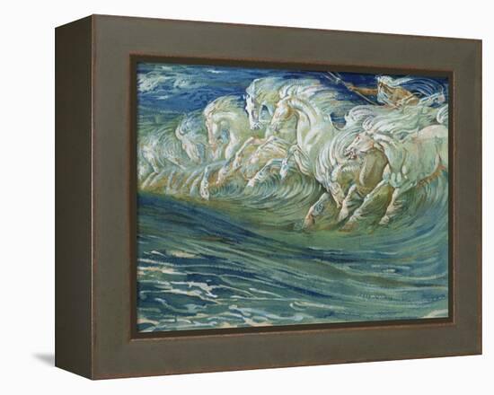 Neptune's Horses, Illustration for "The Greek Mythological Legend," Published in London, 1910-Walter Crane-Framed Premier Image Canvas