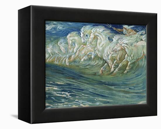 Neptune's Horses, Illustration for "The Greek Mythological Legend," Published in London, 1910-Walter Crane-Framed Premier Image Canvas