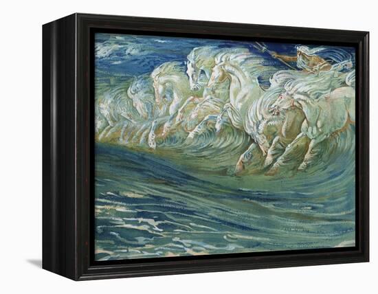 Neptune's Horses, Illustration for "The Greek Mythological Legend," Published in London, 1910-Walter Crane-Framed Premier Image Canvas