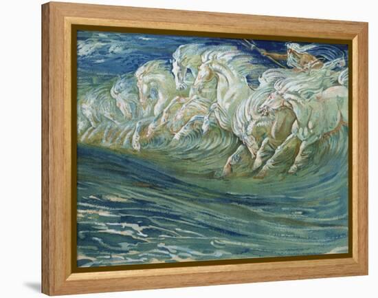 Neptune's Horses, Illustration for "The Greek Mythological Legend," Published in London, 1910-Walter Crane-Framed Premier Image Canvas